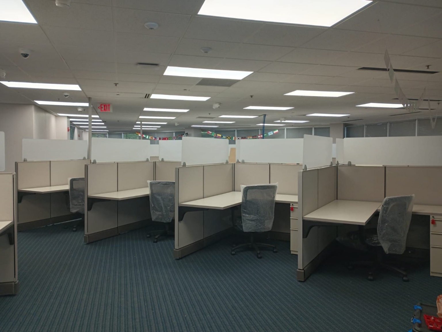 Completed commercial cubicle installation