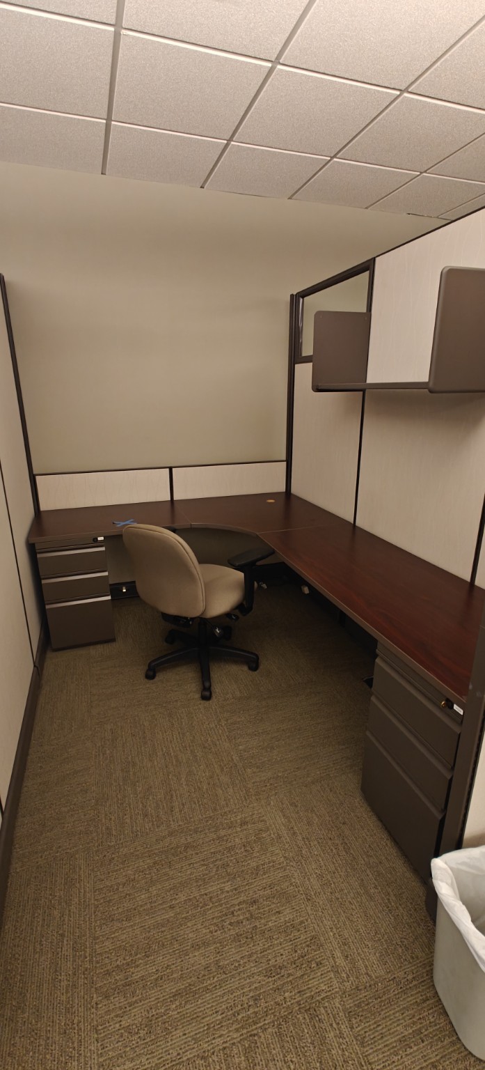 Installed private office workstation